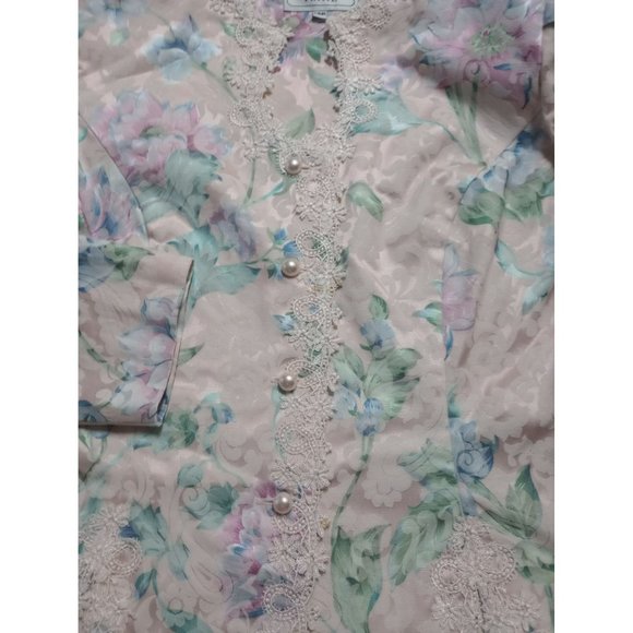 Vintage '80s Nana collection size 14p floral silk and Pearl lace women's top - Picture 10 of 10